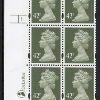 Y1715 (U395)  42p deep olive-grey  2B  DLR.  Cyl.1 phos 47 no dot. blue fluor U/M (MNH)