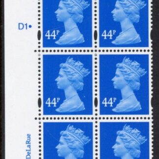 Y1720 (U410)  44p bright blue  2B  DLR.  Cyl. D1dot. blue fluor U/M (MNH)