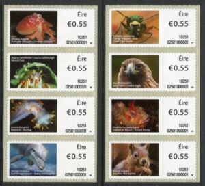2010 Ireland M9-16 Mammals & Marine Life (1st series) S/A Set of 8 values U/M (MNH)