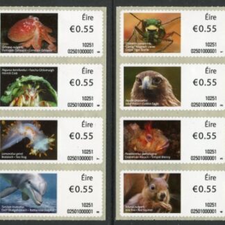 2010 Ireland M9-16 Mammals & Marine Life (1st series) S/A Set of 8 values U/M (MNH)
