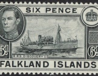 1949  Falkland Islands. SG.156  6d black  U/M (MNH)