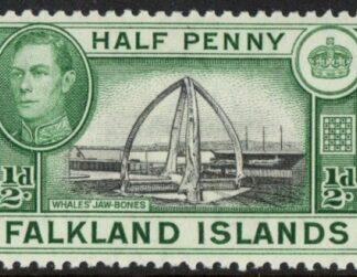 1938 Falkland Islands. SG.146  ½d black and green. U/M (MNH)