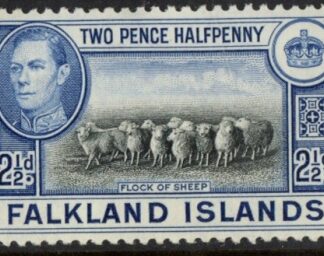 1938 Falkland Islands.  SG.151  2½d  black and bright blue.  U/M (MNH)