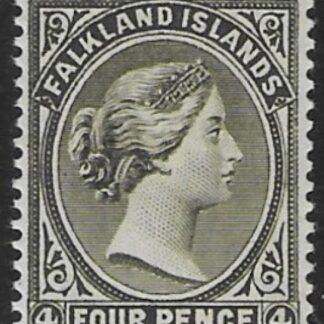 1895 Falkland Islands SG.32 4d olive-black wmk Crown CA. U/M (MNH)