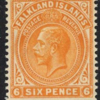 1925 Falkland Islands - SG.78 6d yellow-orange unmounted mint.