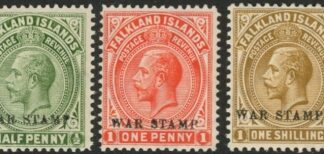 1918-20 Falkland Islands SG.70-72 'War Tax' overprint. set 3 values   U/M (MNH)