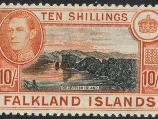 1938 Falkland Islands - SG.162 10/- black & orange-brown. very lightly mounted mint.