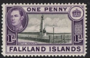 1938 Falkland Islands SG.148a 1d back & purple-violet Unmounted Mint