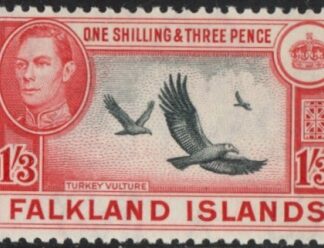 1946 Falkland Islands - SG.159 1/3d  black & carmine-red. U/M (MNH)