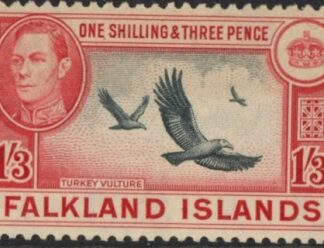 1946  Falkland Islands SG.159  1/3d black and carmine-red mounted mint