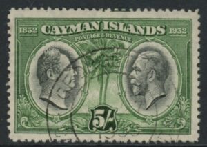 1932 Cayman Islands SG.94 5s King William IV & KGV Used