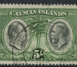 1932 Cayman Islands SG.94 5s King William IV & KGV Used