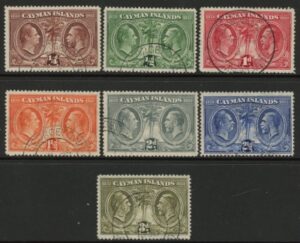 1932 Cayman Islands SG.84-90 5s King William IV & KGV 7 values Used