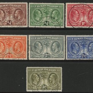 1932 Cayman Islands SG.84-90 5s King William IV & KGV 7 values  Used