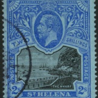 1922  St. Helena  SG.80  2s black & blue/blue. very fine used.