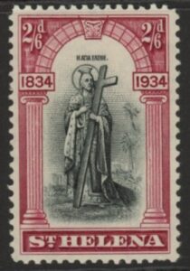 1934 St. Helena SG.121 2s6d black and lake mounted mint