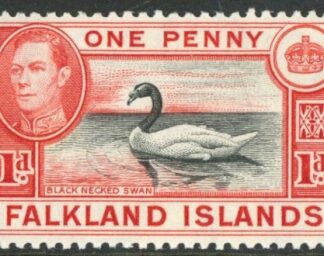 1938 Falkland Islands. SG.147a  1d black and vermilion. U/M (MNH)