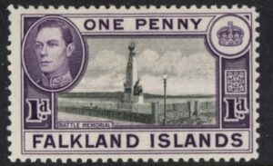 1938 Falkland Islands SG.148a 1d black & purple violet mounted mint