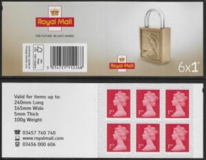 MB18a 6 x 1st brt. scarlet 'Padlock on Cover ' code MSIL M19L SBP L/s. ISP Walsall.