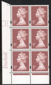 Y1670 (U140C)  5p dull red-brown  2B Enschedé Cyl. 1 no dot blue fluor PVA (bluish).U/M (MNH)