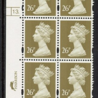 Y1692 (U302)  26p 2B Gold.  Harrison Cyl.13 dot. phos 45 blue fluor. .U/M (MNH)