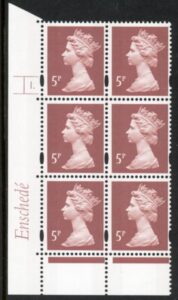 Y1670 (U140C)  5p dull red-brown  2B Enschedé Cyl. 1 dot blue fluor PVA (bluish).U/M (MNH)