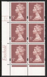 Y1670 (U140B)  5p dull red-brown  2B Enschedé Cyl. 1 no dot Perf RE2 yellow fluor PVA (bluish).U/M (MNH)
