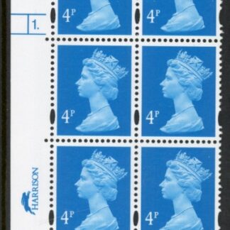 Y1669 (U132E)  4p new blue  2B Harr/DLR Cyl. 1  dot Phos 47 blue fluor PVA (bluish).U/M (MNH)