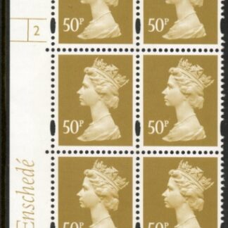 Y1726 (U433) 50p ochre Enschede Cyld. 2 no dot  (PVA white) U/M (MNH)