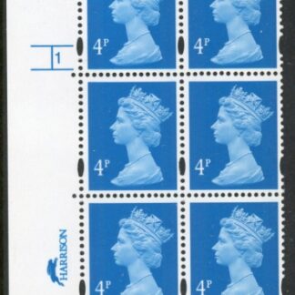 Y1669 (U132E)  4p new blue  2B Harr/DLR Cyl. 1 no dot Phos 45 blue fluor PVA (bluish).U/M (MNH)