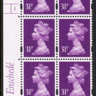 Y1695 (U327)  31p 2B deep mauve  Enschede Cyl.1  no dot blue fluor. PVA white. U/M (MNH)