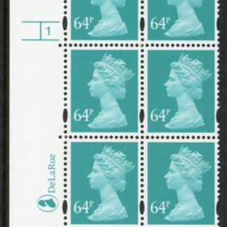 Y1733 (U455) 64p turquoise-green DLR cyl.1 no dot phos.47 U/M (MNH)
