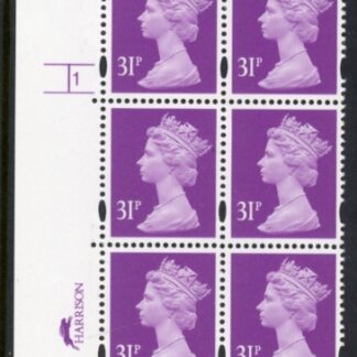 Y1695 (U328)  31p 2B deep mauve  Harr/DLR Cyl.1 phos 45 no dot blue fluor. U/M (MNH)