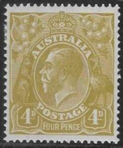 1929 Australia SG.91 4d greenish olive. (ASC 115) lightly mounted mint.