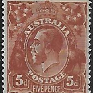 1914  Australia  SG.23b 5d chestnut (ASC123A) perf 14¼ x 14 comb. very lightly mounted mint.