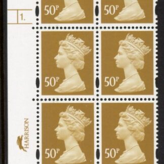 Y1726 (U434) 50p ochre Harrison/DLR Cyld. 1 dot Phos 45 U/M (MNH)