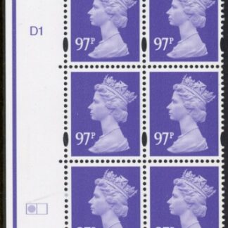 Y1742 (-)  97p bluish violet DLR  cyld. D1 no dot. (left grid) phos D1 blue fluor. U/M (MNH)