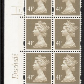 Y1712 (U389) 41p grey-brown  2B Enschede Cyl. 1 dot. perf RE2 .yellow fluor U/M (MNH)