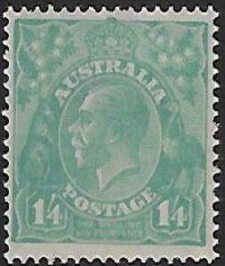 1932 Australia SG.131 KGV 1/4d turquoise blue (ASC131A). lightly mounted mint.