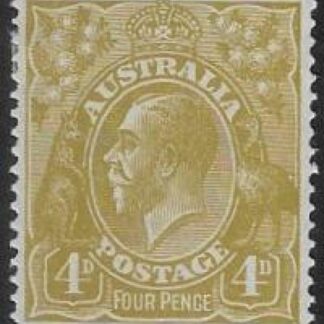 1929 Australia SG.91   4d greenish olive (ASC115) perf 14x14 lightly mounted mint