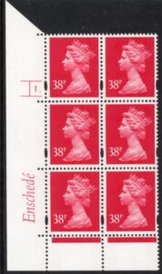 Y1706 (U371) 38p 2B rosine Enschede Cyl.1dot yellow fluor. U/M (MNH)