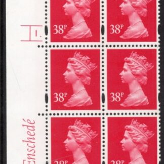 Y1706 (U371)  38p 2B rosine  Enschede Cyl.1dot yellow fluor. U/M (MNH)