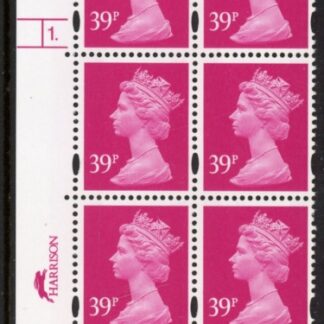 Y1708 (U379)  39p bright magenta  2B Harr/DLR Cyl. 1 dot phos 45 blue fluor .U/M (MNH)