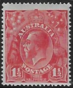 1924  Australia  SG.77  1½d  scarlet  variety 'flaw in right wattles' U/M (MNH)