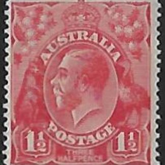 1924  Australia  SG.77  1½d  scarlet  variety 'flaw above 1 in left value tablet' ASC89 23(n) lightly mounted mint.