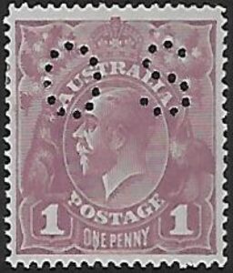 1918-23  Australia  SG.O67  1d  violet 'variety run 'n' in One' ASC76(4)vb  M/M.