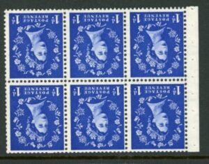 SB20a Tudor Crown 6 x 1d. wmk inverted perf I. (good perfs). U/M (MNH)
