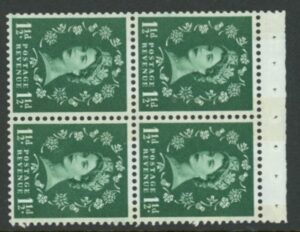 SB75 Crowns  4 x 1½d.   8mm  phos. wmk. sideways left  perf AP. good perfs.U/M (MNH)