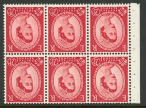 SB82a Crowns 6x2½d, wmk.inverted perf Ieb (good perfs). U/M (MNH).