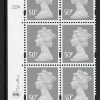 Y1727 (U439) 50p grey DLR Cyld. D2 dot  phos D1 blue fluor U/M (MNH)